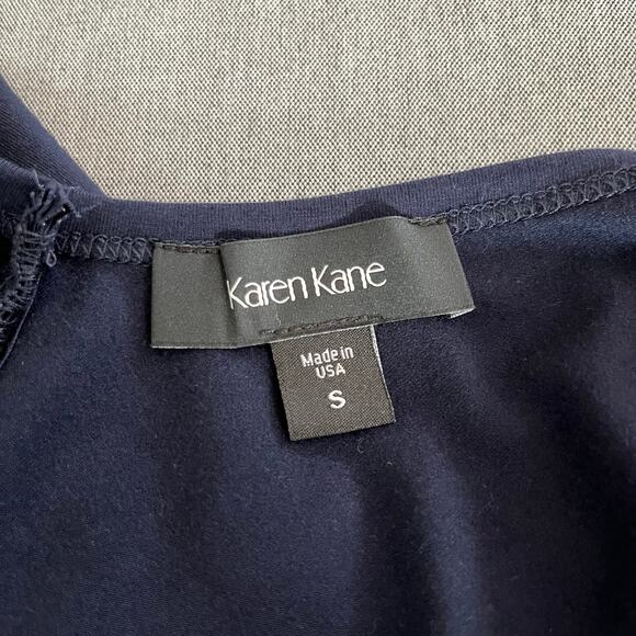 Karen Kane Navy Blue Brigitte Sleeveless V-Neck Mini Shift Dress Small USA NWOT - Picture 5 of 14
